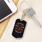 Live To Ride Satan Biker Keychain Stainless Steel or 18k Gold Dog Tag Keyring-Express Your Love Gifts