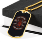Live To Ride Satan Biker Necklace Stainless Steel or 18k Gold Dog Tag 24"-Express Your Love Gifts