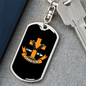Living On A Prayer Keychain Stainless Steel or 18k Gold Dog Tag Keyring-Express Your Love Gifts
