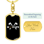Living The Wood Life Swivel Keychain Woodworker Dog Tag Stainless Steel or 18k Gold-Express Your Love Gifts