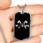 Living The Wood Life Woodworker Dog Tag Stainless Steel or 18k Gold W 24"-Express Your Love Gifts