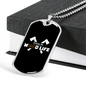 Living The Wood Life Woodworker Dog Tag Stainless Steel or 18k Gold W 24"-Express Your Love Gifts