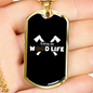Living The Wood Life Woodworker Dog Tag Stainless Steel or 18k Gold W 24"-Express Your Love Gifts