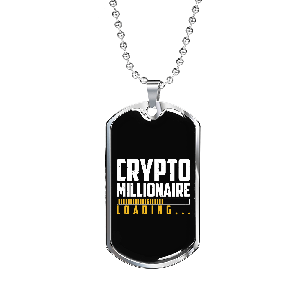 Loading Crypto Crypto Necklace Stainless Steel or 18k Gold Dog Tag 24" Chain-Express Your Love Gifts