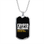 Loading Crypto Crypto Necklace Stainless Steel or 18k Gold Dog Tag 24" Chain-Express Your Love Gifts