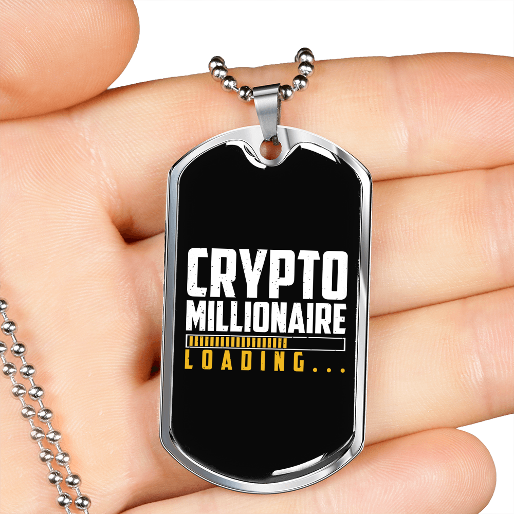 Loading Crypto Crypto Necklace Stainless Steel or 18k Gold Dog Tag 24" Chain-Express Your Love Gifts