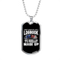 Logbook Driver Trucker Dog Tag Stainless Steel or 18k Gold 24" Chain-Express Your Love Gifts