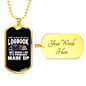 Logbook Driver Trucker Dog Tag Stainless Steel or 18k Gold 24" Chain-Express Your Love Gifts