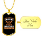 Long-Suffering Firefighter'S Wife Ecklace Stainless Steel or 18k Gold Dog Tag 24" Chain-Express Your Love Gifts