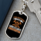 Long-Suffering Firefighter'S Wife Keychain Stainless Steel or 18k Gold Dog Tag Keyring-Express Your Love Gifts