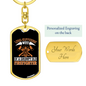 Long-Suffering Firefighter'S Wife Keychain Stainless Steel or 18k Gold Dog Tag Keyring-Express Your Love Gifts