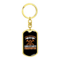 Long-Suffering Firefighter'S Wife Keychain Stainless Steel or 18k Gold Dog Tag Keyring-Express Your Love Gifts