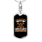 Long-Suffering Firefighter'S Wife Keychain Stainless Steel or 18k Gold Dog Tag Keyring-Express Your Love Gifts