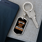 Long-Suffering Firefighter'S Wife Keychain Stainless Steel or 18k Gold Dog Tag Keyring-Express Your Love Gifts