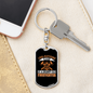 Long-Suffering Firefighter'S Wife Keychain Stainless Steel or 18k Gold Dog Tag Keyring-Express Your Love Gifts