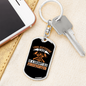 Long-Suffering Firefighter'S Wife Keychain Stainless Steel or 18k Gold Dog Tag Keyring-Express Your Love Gifts