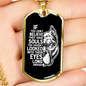 Looked Into Their Eyes Necklace Stainless Steel or 18k Gold Dog Tag 24" Chain-Express Your Love Gifts