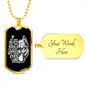 Looked Into Their Eyes Necklace Stainless Steel or 18k Gold Dog Tag 24" Chain-Express Your Love Gifts