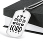 Lord And Trust Christian Necklace Stainless Steel or 18k Gold Dog Tag 24" Chain-Express Your Love Gifts