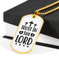 Lord And Trust Christian Necklace Stainless Steel or 18k Gold Dog Tag 24" Chain-Express Your Love Gifts