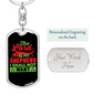 Lord Is My Shepherd Keychain Stainless Steel or 18k Gold Dog Tag Keyring-Express Your Love Gifts