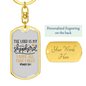 Lord Is My Shepherd Psalm 23:1 Keychain Stainless Steel or 18k Gold Dog Tag Keyring-Express Your Love Gifts