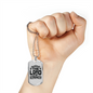 Lord Is My Strength Christian Necklace Stainless Steel or 18k Gold Dog Tag 24" Chain-Express Your Love Gifts