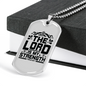 Lord Is My Strength Christian Necklace Stainless Steel or 18k Gold Dog Tag 24" Chain-Express Your Love Gifts