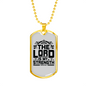 Lord Is My Strength Christian Necklace Stainless Steel or 18k Gold Dog Tag 24" Chain-Express Your Love Gifts