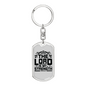 Lord Is My Strength Psalm 28:7 Keychain Stainless Steel or 18k Gold Dog Tag Keyring-Express Your Love Gifts