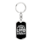 Lord Is My Strength Psalm 28:7 White Keychain Stainless Steel or 18k Gold Dog Tag Keyring-Express Your Love Gifts
