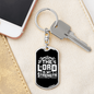Lord Is My Strength Psalm 28:7 White Keychain Stainless Steel or 18k Gold Dog Tag Keyring-Express Your Love Gifts