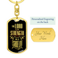 Lord Is My Strength Scripture Swivel Keychain Dog Tag Stainless Steel or 18k Gold-Express Your Love Gifts
