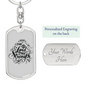 Lord Is Your Strength Keychain Stainless Steel or 18k Gold Dog Tag Keyring-Express Your Love Gifts
