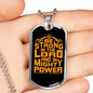 Lord Might Power Christian Necklace Stainless Steel or 18k Gold Dog Tag 24" Chain-Express Your Love Gifts