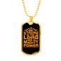 Lord Might Power Christian Necklace Stainless Steel or 18k Gold Dog Tag 24" Chain-Express Your Love Gifts