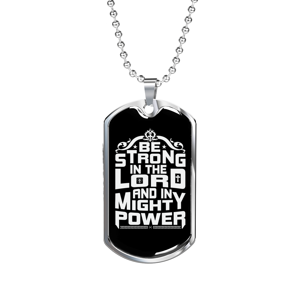Lord Mighty Power Christian Necklace Stainless Steel or 18k Gold Dog Tag 24" Chain-Express Your Love Gifts