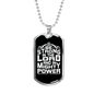 Lord Mighty Power Christian Necklace Stainless Steel or 18k Gold Dog Tag 24" Chain-Express Your Love Gifts