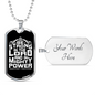 Lord Mighty Power Christian Necklace Stainless Steel or 18k Gold Dog Tag 24" Chain-Express Your Love Gifts