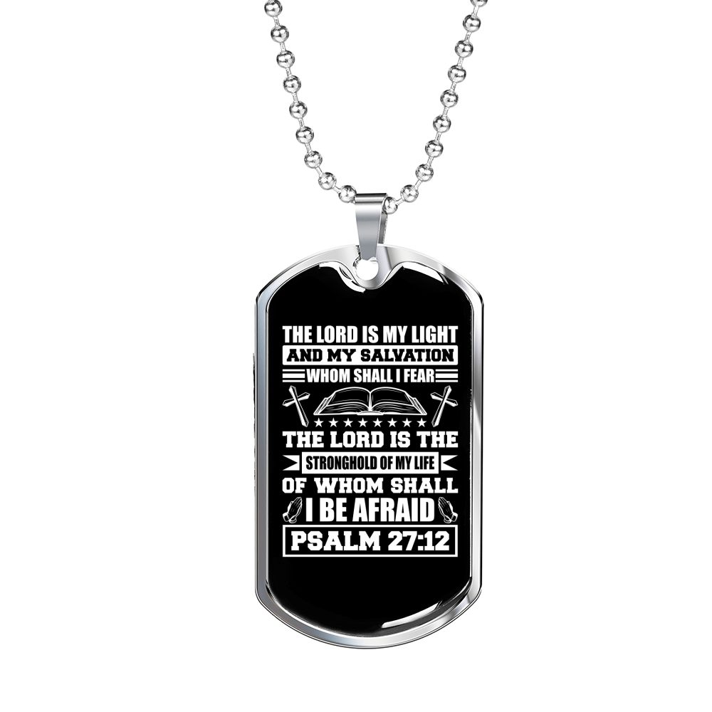 Lord My Light Christian Necklace Stainless Steel or 18k Gold Dog Tag 24" Chain-Express Your Love Gifts