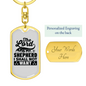 Lord My Shepherd Black Keychain Stainless Steel or 18k Gold Dog Tag Keyring-Express Your Love Gifts