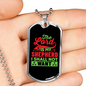 Lord My Shepherd Green Christian Necklace Stainless Steel or 18k Gold Dog Tag 24" Chain-Express Your Love Gifts