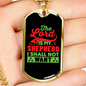 Lord My Shepherd Green Christian Necklace Stainless Steel or 18k Gold Dog Tag 24" Chain-Express Your Love Gifts