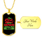 Lord My Shepherd Green Christian Necklace Stainless Steel or 18k Gold Dog Tag 24" Chain-Express Your Love Gifts