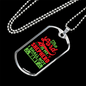 Lord My Shepherd Green Christian Necklace Stainless Steel or 18k Gold Dog Tag 24" Chain-Express Your Love Gifts