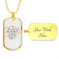 Lord My Shepherd Psalm Christian Necklace Stainless Steel or 18k Gold Dog Tag 24" Chain-Express Your Love Gifts