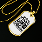 Lord My Strength Black Christian Necklace Stainless Steel or 18k Gold Dog Tag 24" Chain-Express Your Love Gifts