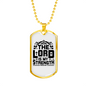 Lord My Strength Black Christian Necklace Stainless Steel or 18k Gold Dog Tag 24" Chain-Express Your Love Gifts