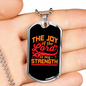 Lord My Strength Christian Necklace Stainless Steel or 18k Gold Dog Tag 24" Chain-Express Your Love Gifts