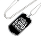 Lord My Strength White Christian Necklace Stainless Steel or 18k Gold Dog Tag 24" Chain-Express Your Love Gifts